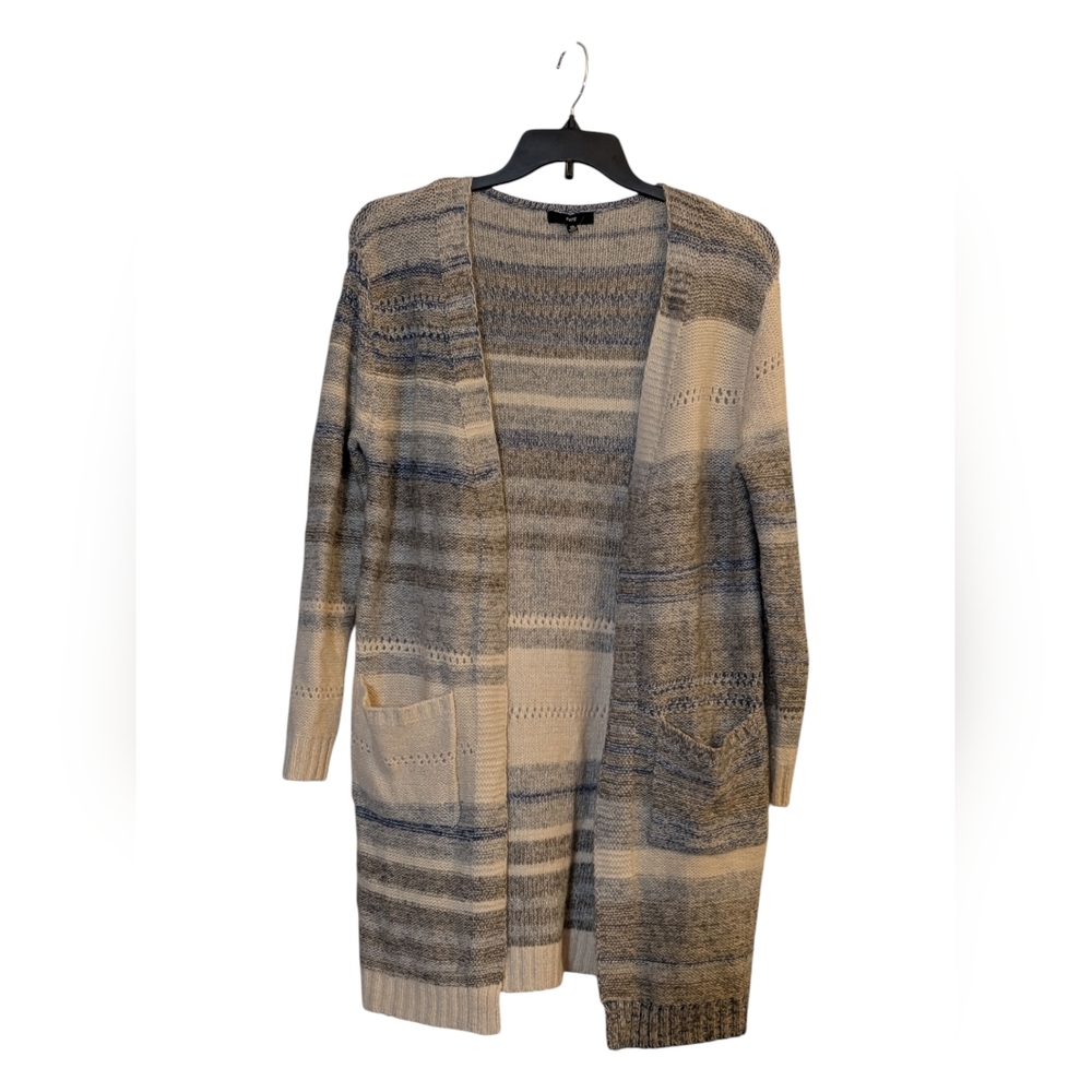 Fate Gray and Cream Striped Cardigan